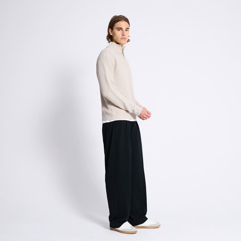 Half-zip knit sweater "Frans" Beige